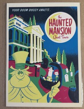 Disney WonderGround The Haunted Mansion Ghost Tours 5x7 Postcard New Sealed